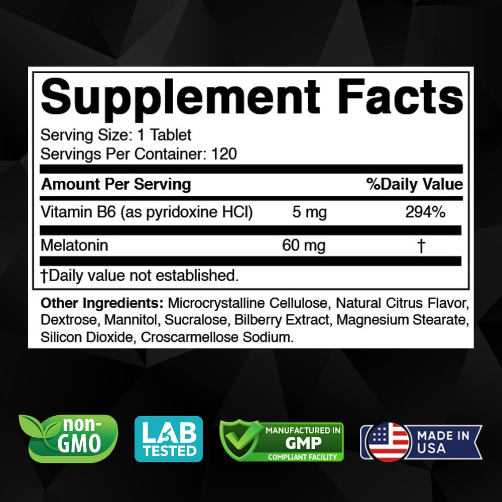 Box of Vitabod Melatonin with 120 fast-dissolve tablets