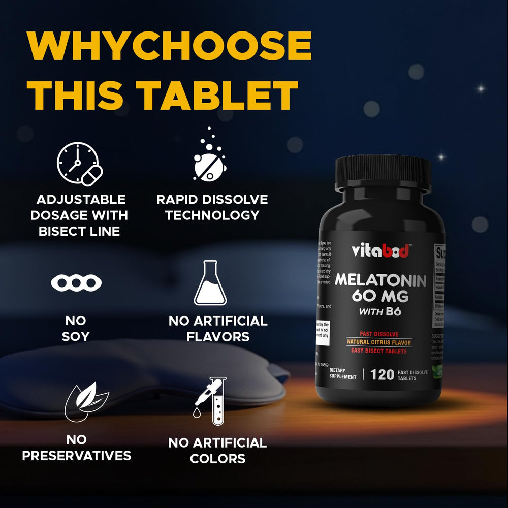Natural citrus flavor labeling on Vitabod Melatonin package