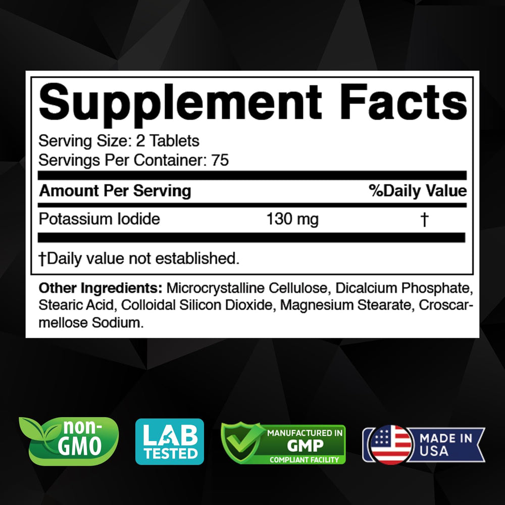 Label close-up showing 130 mg per serving
