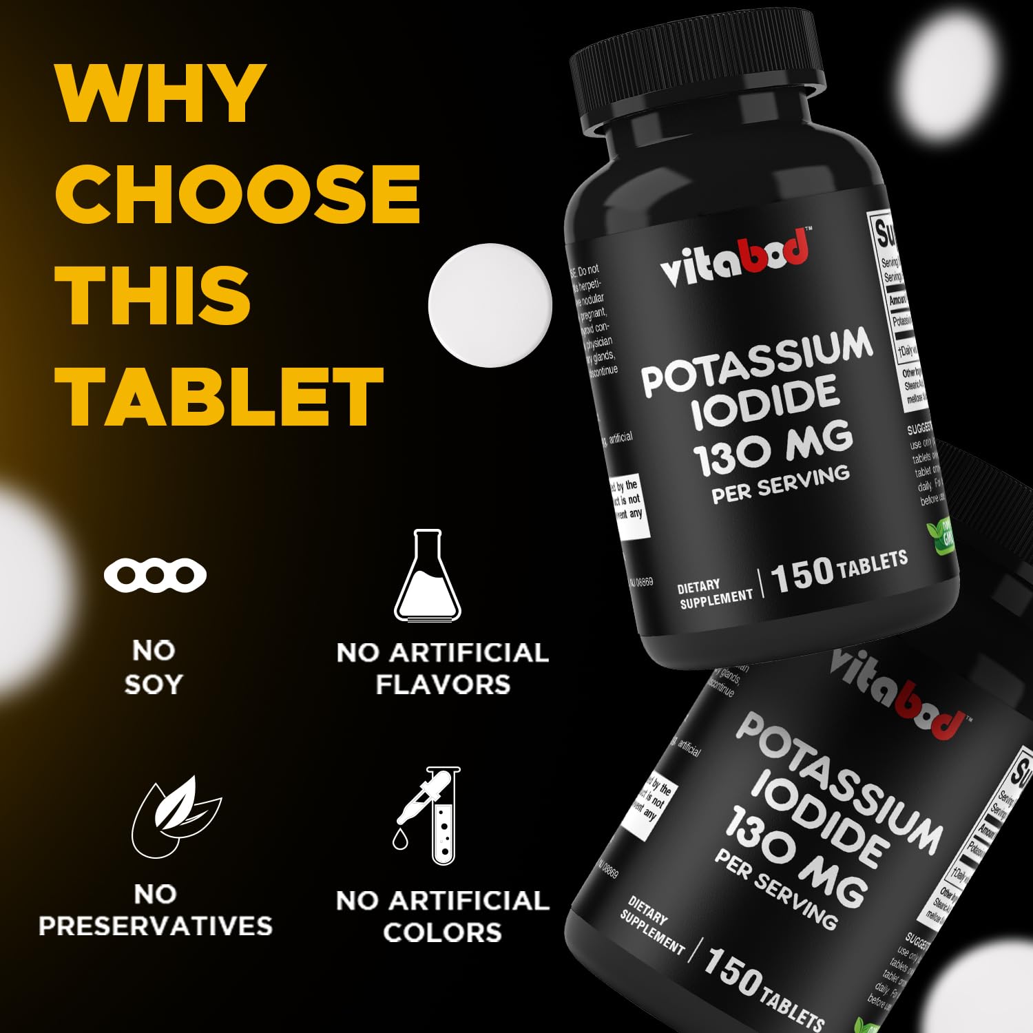 Serving size illustration: two tablets daily