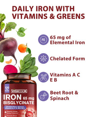 Ferrous bisglycinate chelate with vitamins and minerals