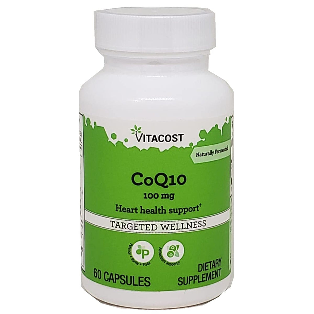 Vitacost CoQ10 100 mg bottle label 60 capsules
