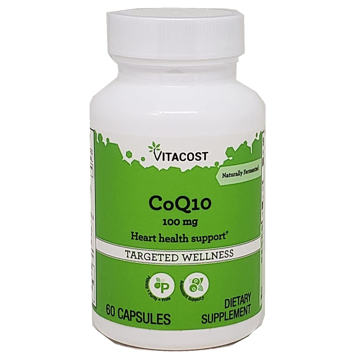 Vitacost CoQ10 100 mg bottle label 60 capsules