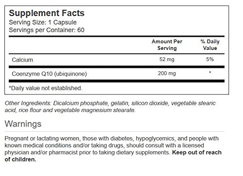 Close up of Vitacost CoQ10 200 mg capsules