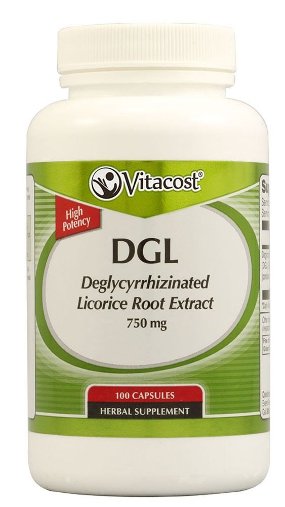 Vitacost DGL Deglycyrrhizinated Licorice Root Extract 750 mg - 100 Capsules