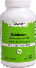 Vitacost Echinacea bottle with 180 capsules, 1200 mg per serving