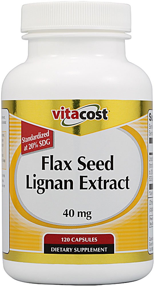 Vitacost Flax Seed Lignans extract, 40 mg per capsule, 120 capsules