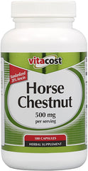 Vitacost Horse Chestnut - Standardized to 20% Aescin, 500 mg per serving, 180 capsules.