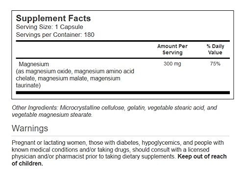 Close-up of Vitacost Magnesium Ultra bottle label (180-count)