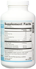 Nutrition facts panel for Vitacost Mega EFA-D3 Omega-3 EPA and DHA