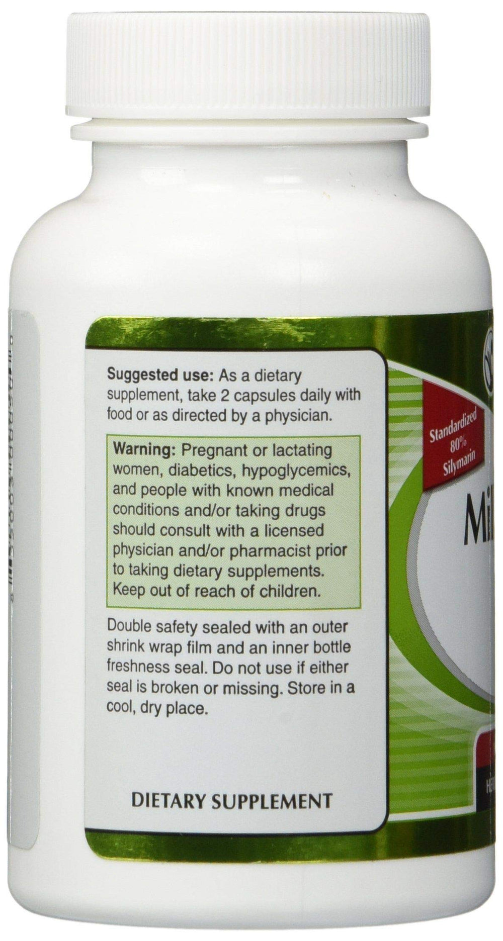 Vitacost Milk Thistle Extract bottle with label