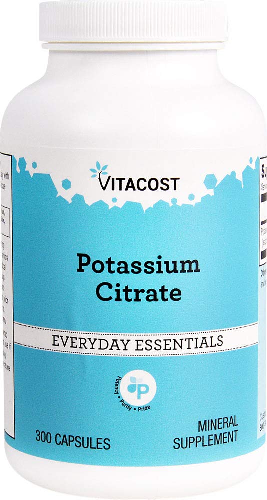 Vitacost Potassium Citrate 99 mg - 300 capsules bottle