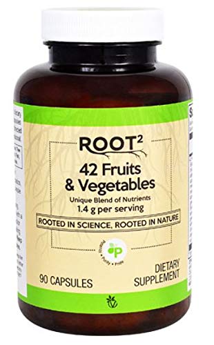 Vitacost ROOT2 42 Fruits and Vegetables bottle – 90 capsules