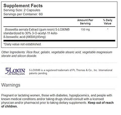 Close-up of Vitacost Synergy 5-Loxin® AKBA Boswellia Extract capsules
