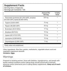 Close-up of Vitacost Mega Digestive Enzymes with Pancreatin 10X packaging
