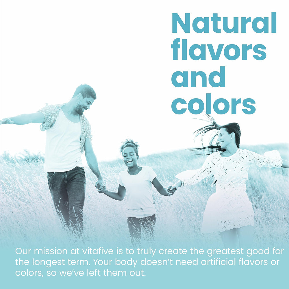 Vitafive magnesium gummies product packaging with berry visuals