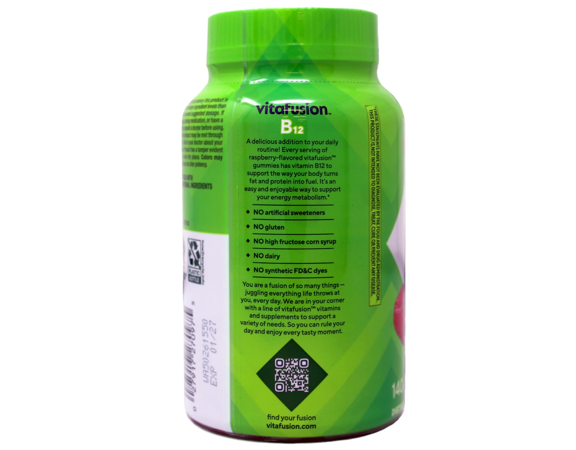 Two Vitafusion B-12 gummy bottles in a pack