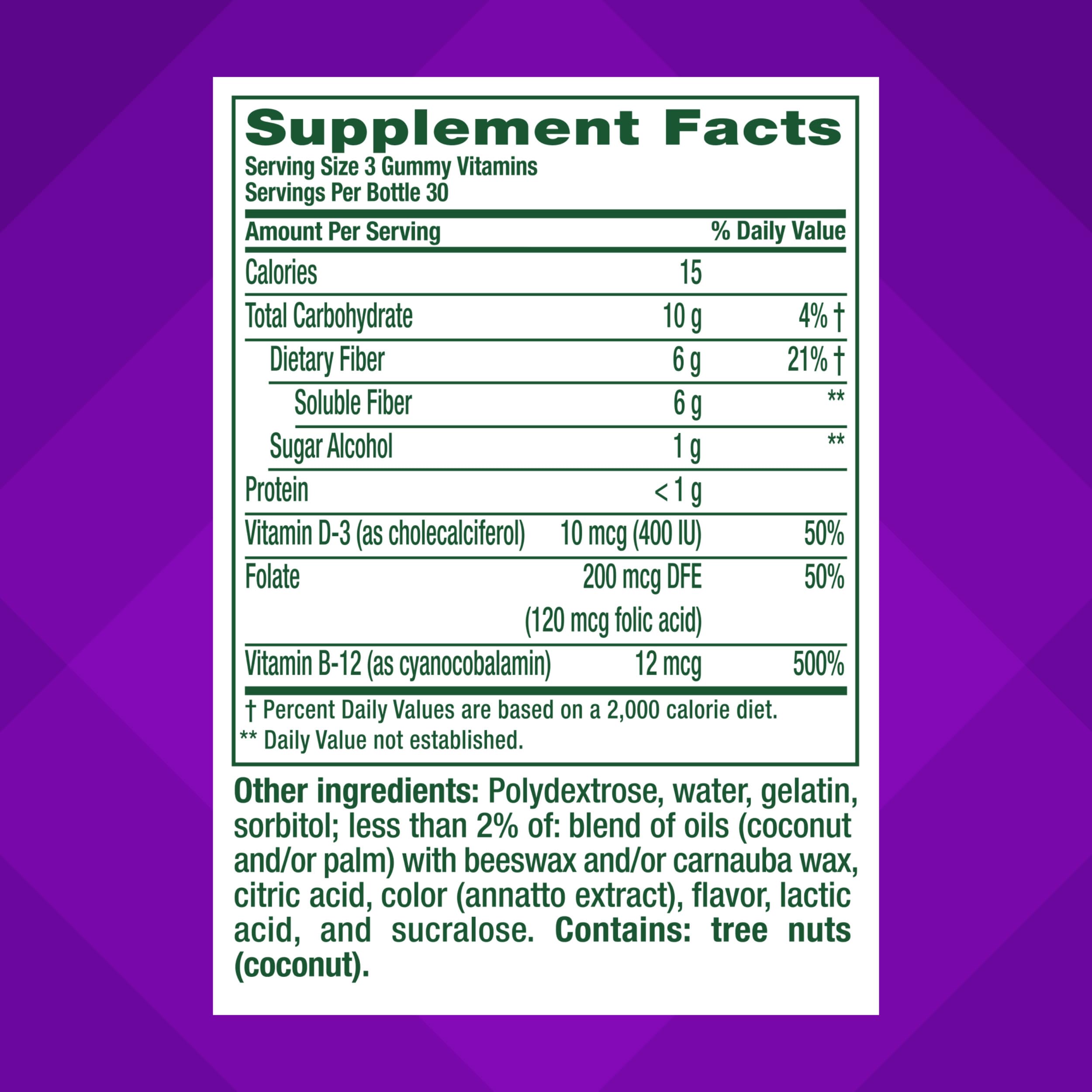 Sugar-free claim visible on Vitafusion GLP-1 Support packaging.