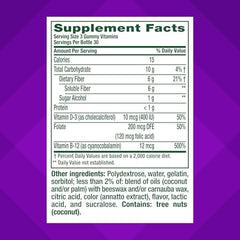 Nutrition label showing 6g fiber per serving