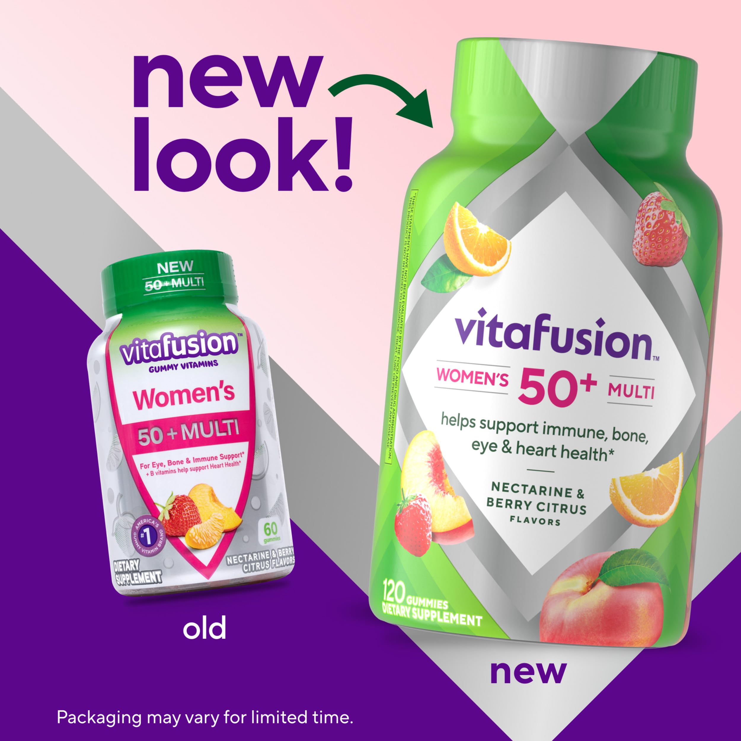 Close-up of Vitafusion label on bottle
