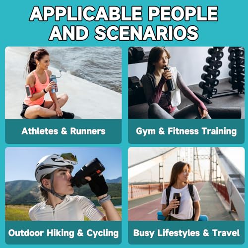 VitaGlows electrolyte powder ingredients chart highlights a gluten-, soy-, dairy-free formula.