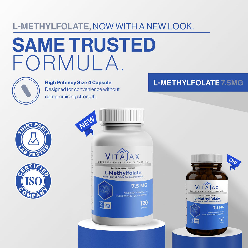 VITAJAX L-Methylfolate 7.5mg 120 capsules bottle
