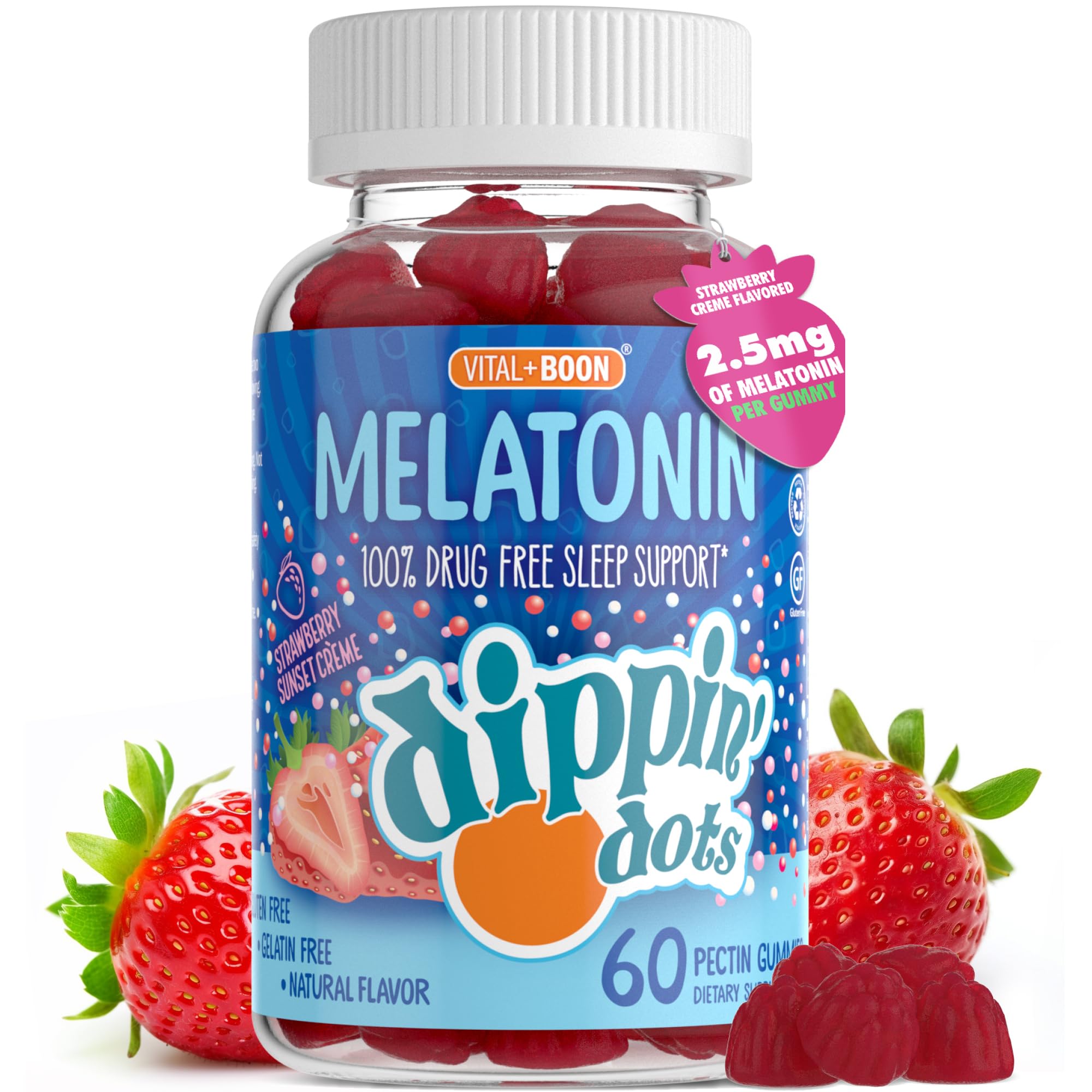 Vital+Boon Melatonin Sleep Support Gummies bottle with 60 gummies