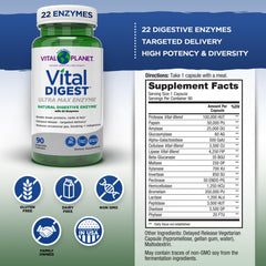 Close-up of delayed-release digestive enzyme capsules