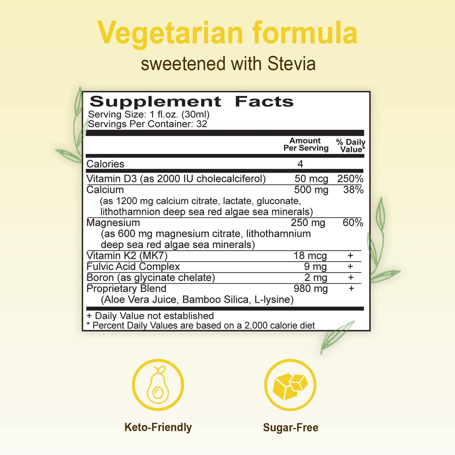 Vital Earth Minerals Cal-Mag Liquid showcasing calcium citrate and magnesium citrate forms