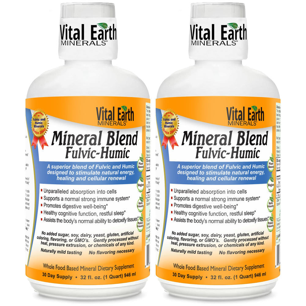 Vital Earth Minerals Fulvic Humic Liquid 2-Pack front view