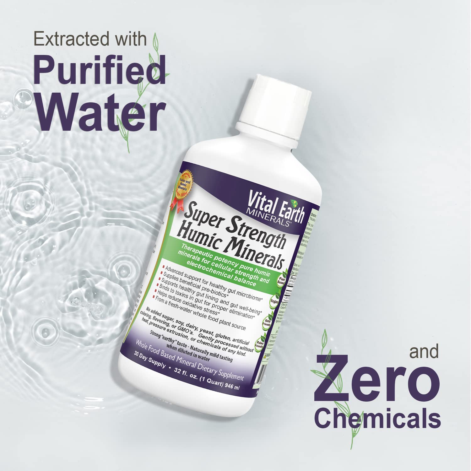 Alkaline water enhancement using Humic Minerals (pH 8.6–9.6)