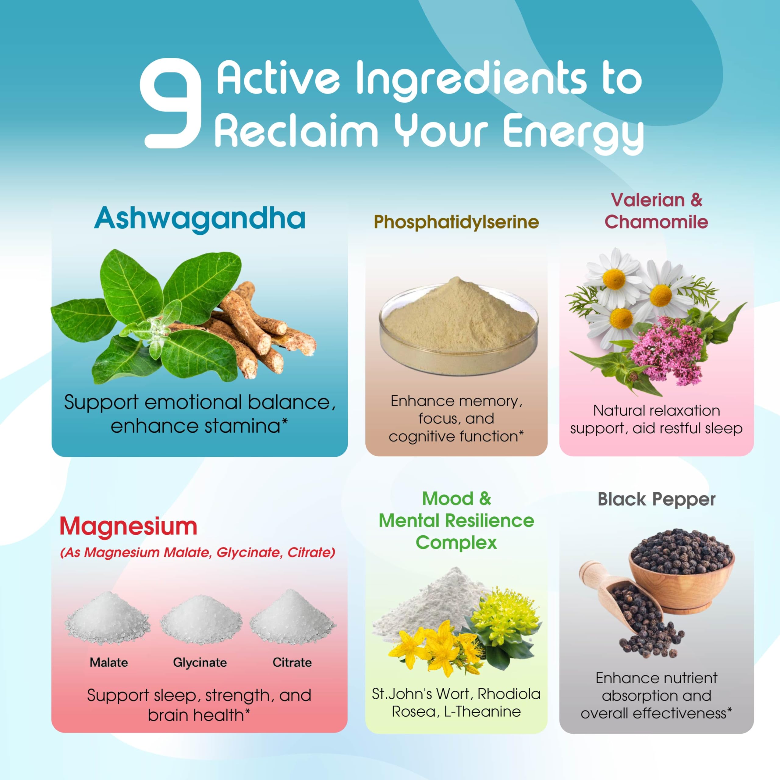 Vital Herbal Cortisol ingredients including Ashwagandha and St. John's Wort