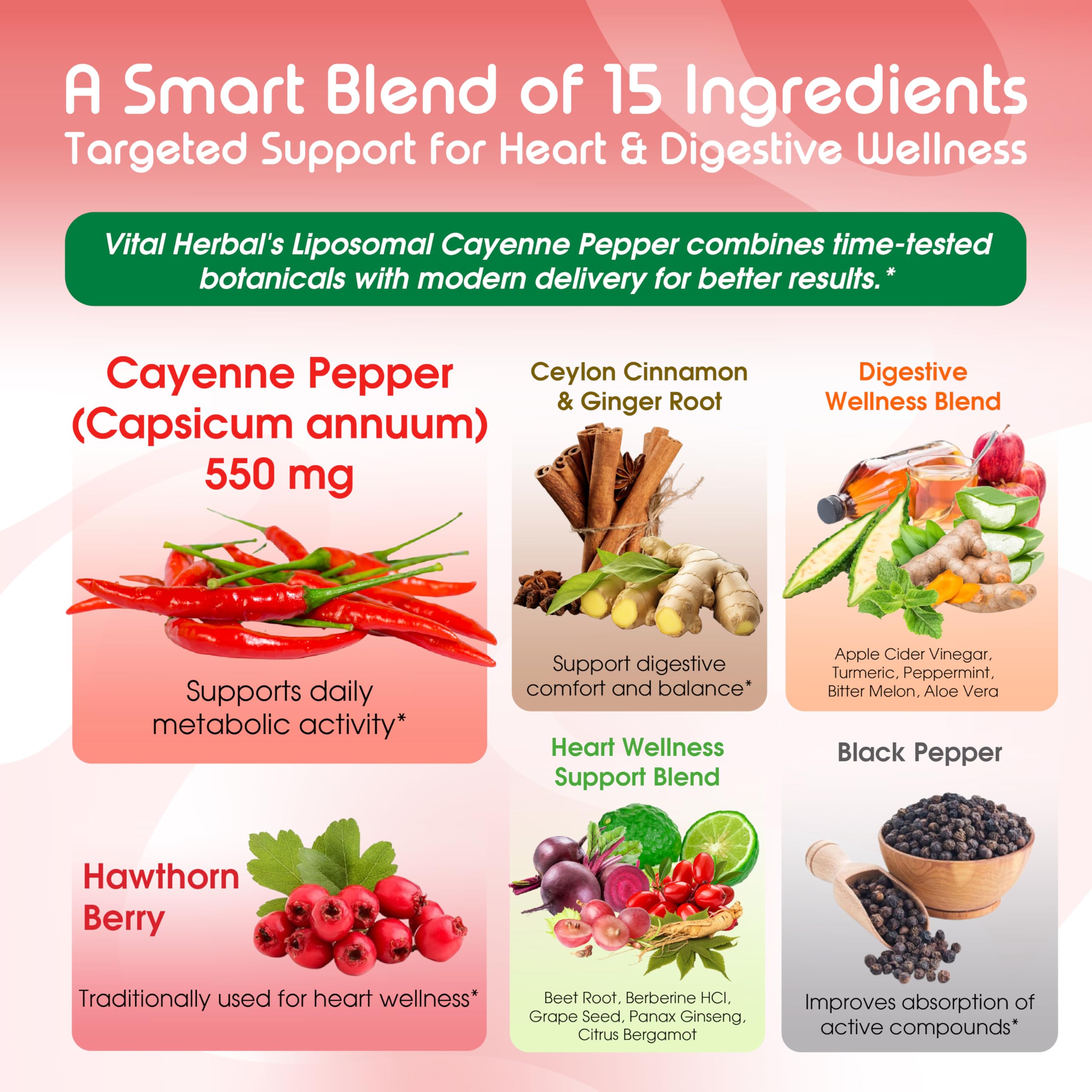 Digestive wellness ingredients including apple cider vinegar and turmeric