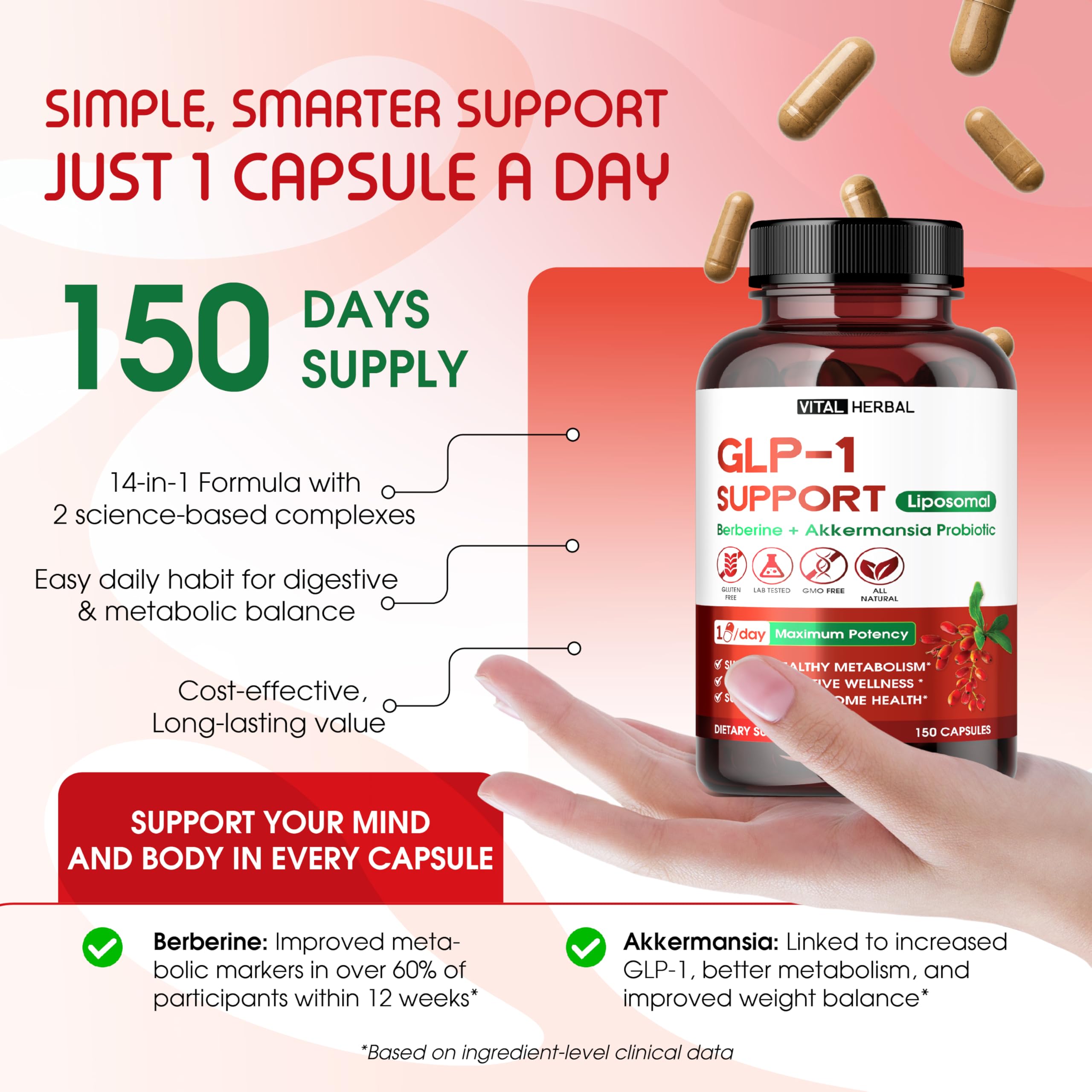 Capsule illustrating daily digestion and metabolism support