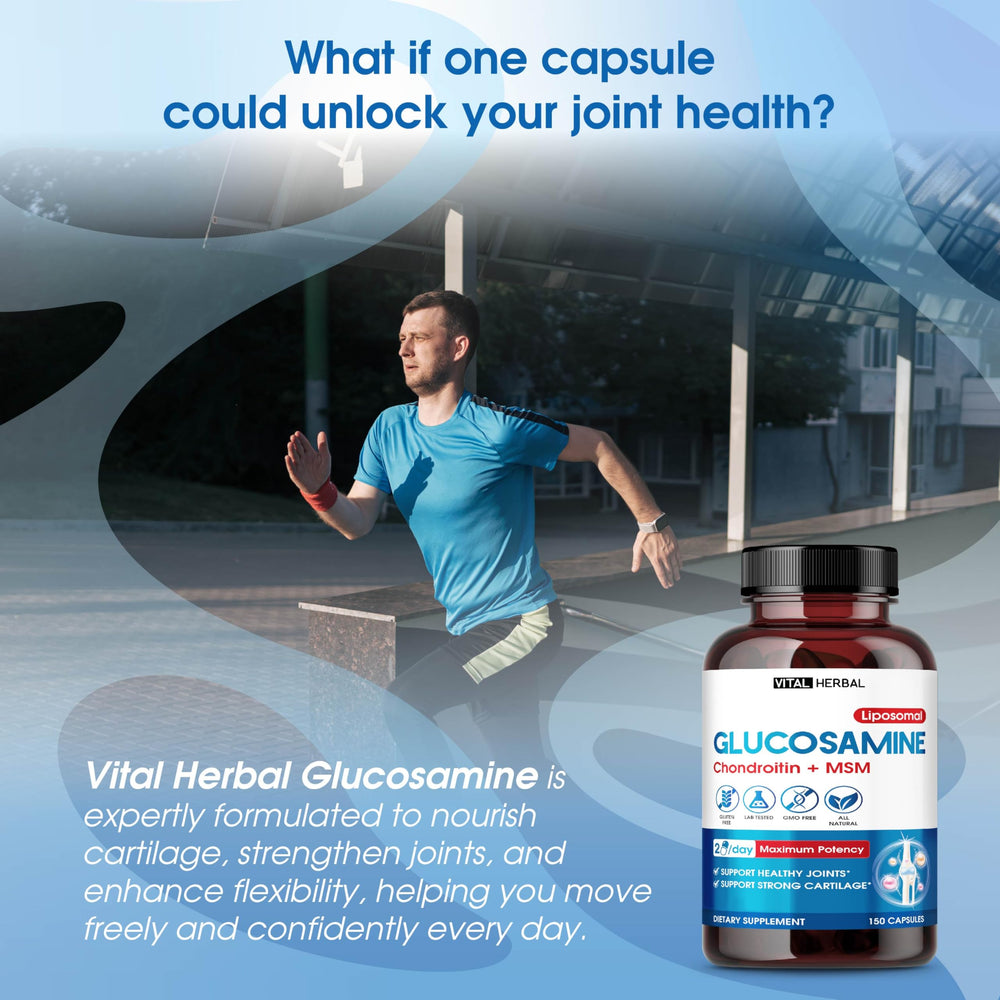 Packaging for Vital Herbal liposomal glucosamine with chondroitin and MSM