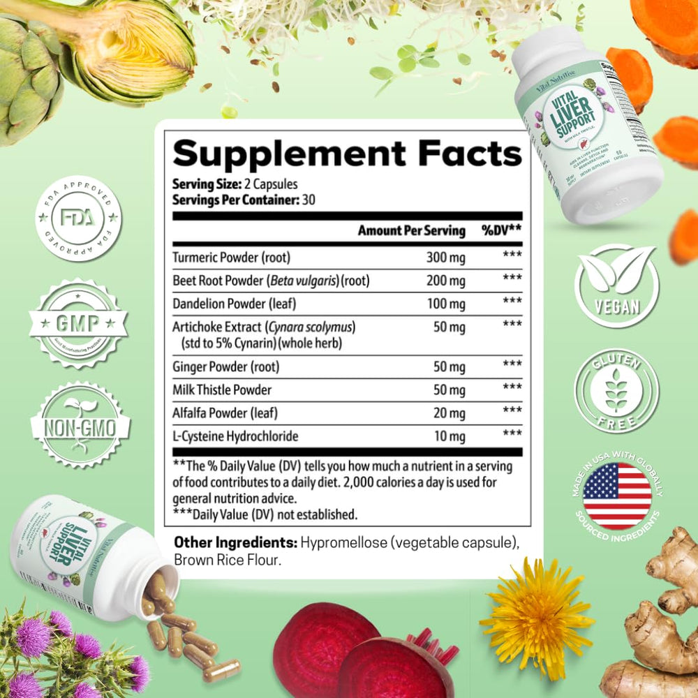 GMP-certified facility and liver support supplement bottle