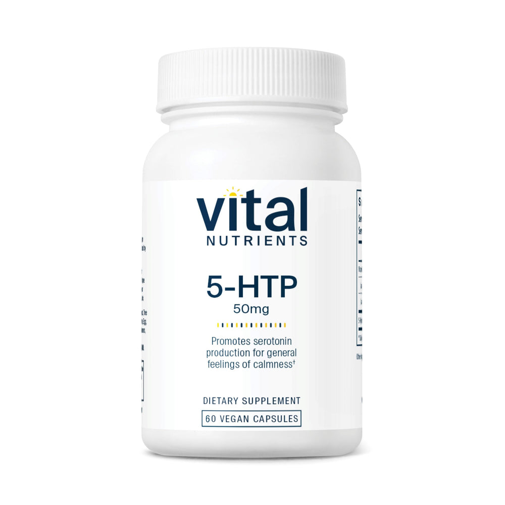 Vital Nutrients 5-HTP 50mg bottle and label