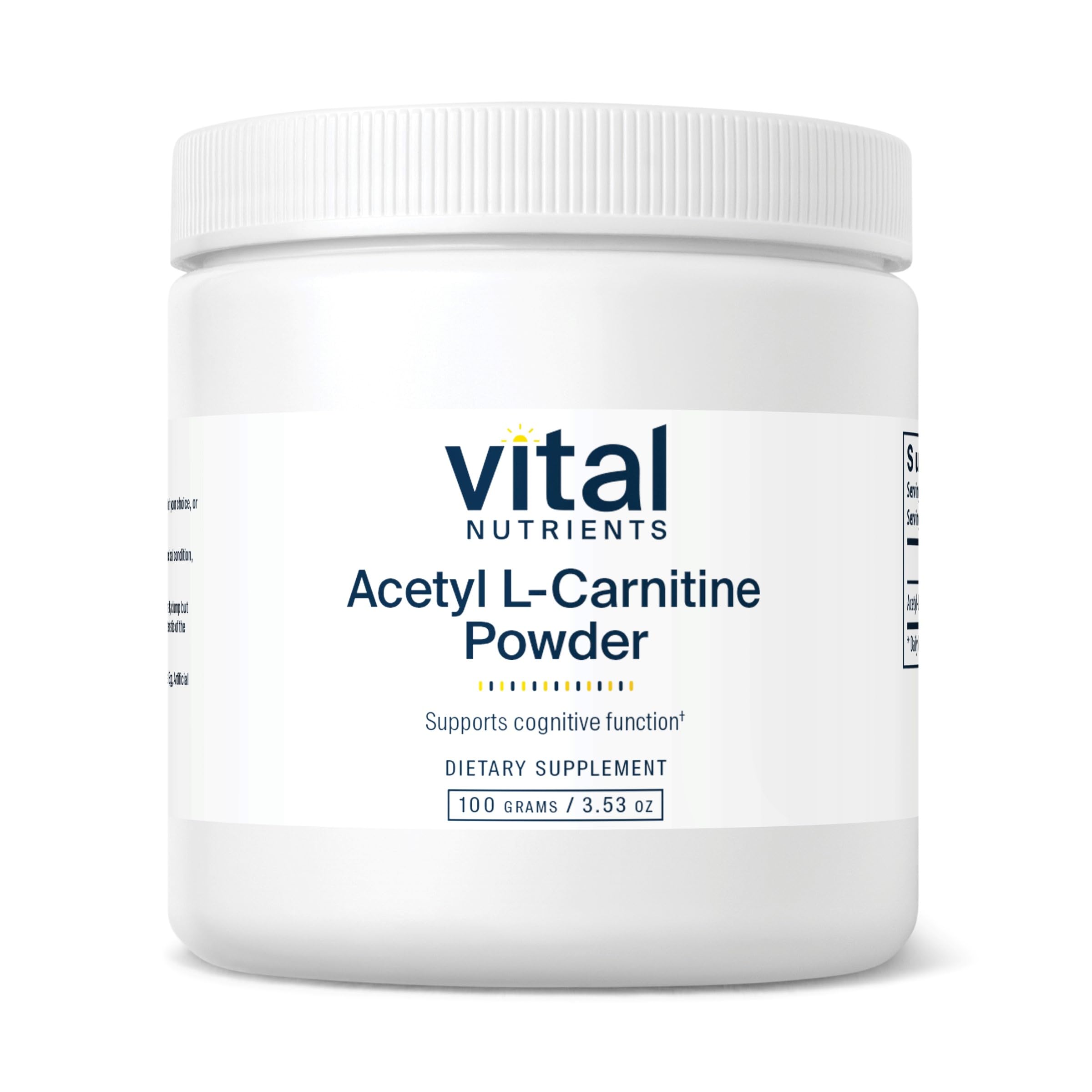 Vital Nutrients Acetyl L-Carnitine Powder 100 g bottle front view