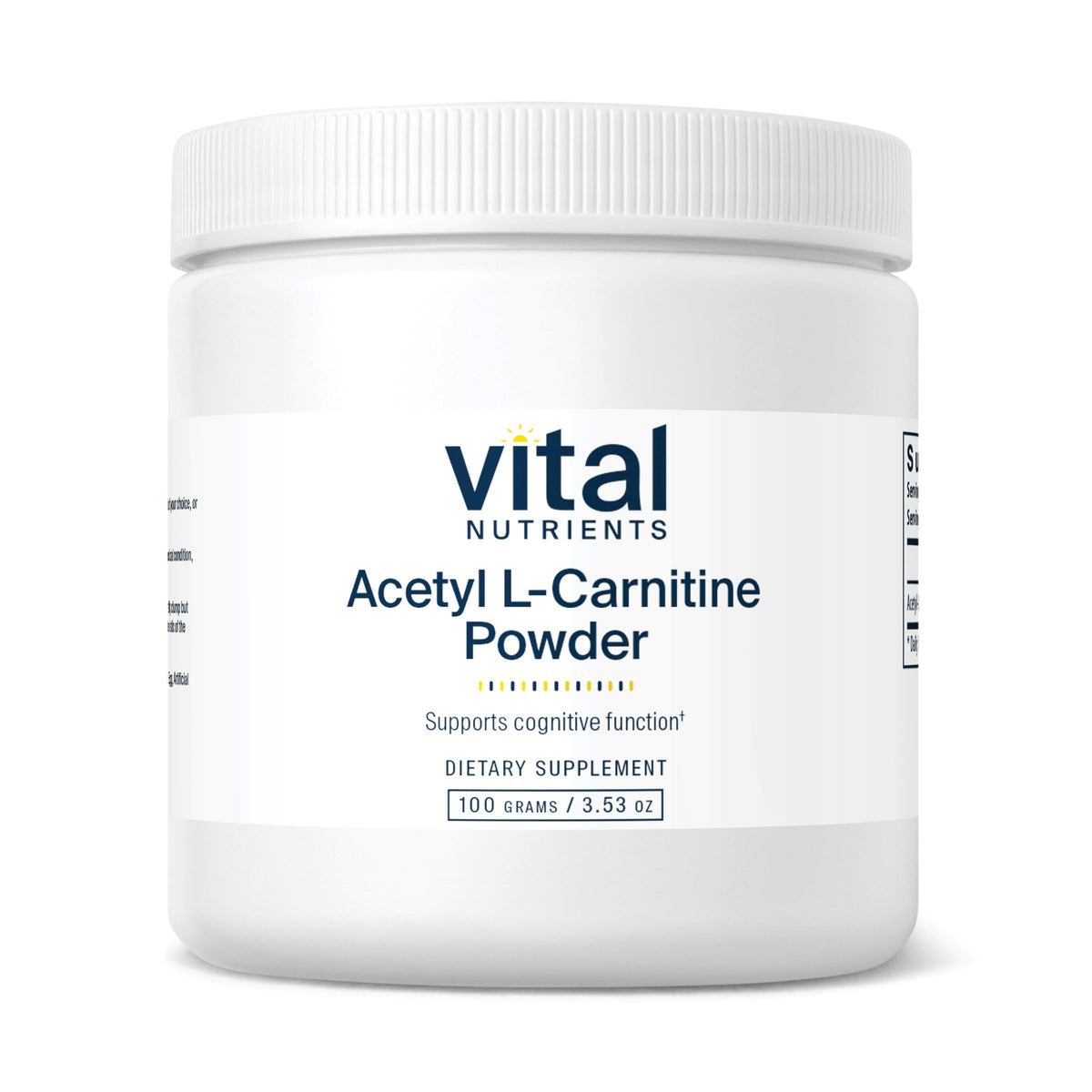 Vital Nutrients Acetyl L-Carnitine Powder 100 g bottle front view