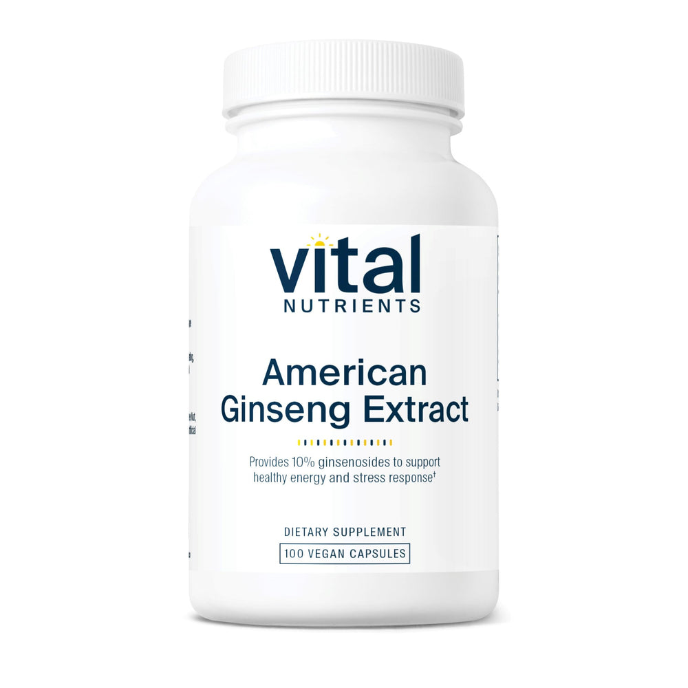 Vital Nutrients American Ginseng bottle label on white background