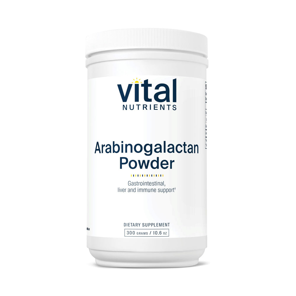 Vital Nutrients arabinogalactan powder jar for vegan prebiotic fiber supporting gut health
