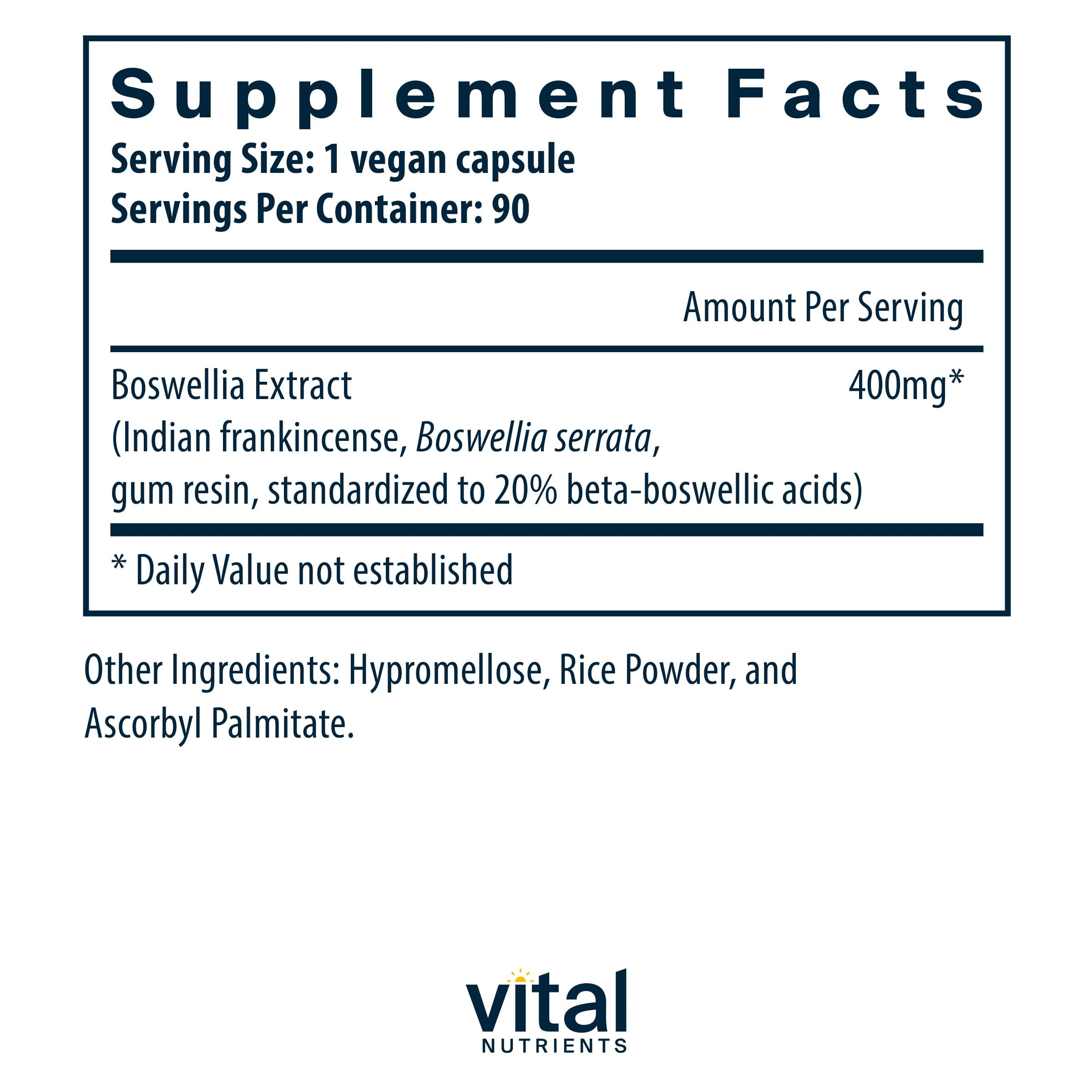 Boswellia Extract 400mg capsules in blister pack