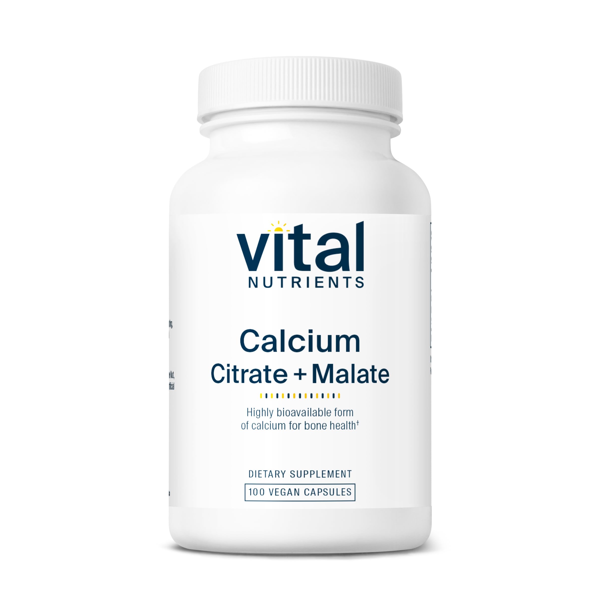 Front label of Vital Nutrients Calcium Citrate & Malate Complex 150mg bottle