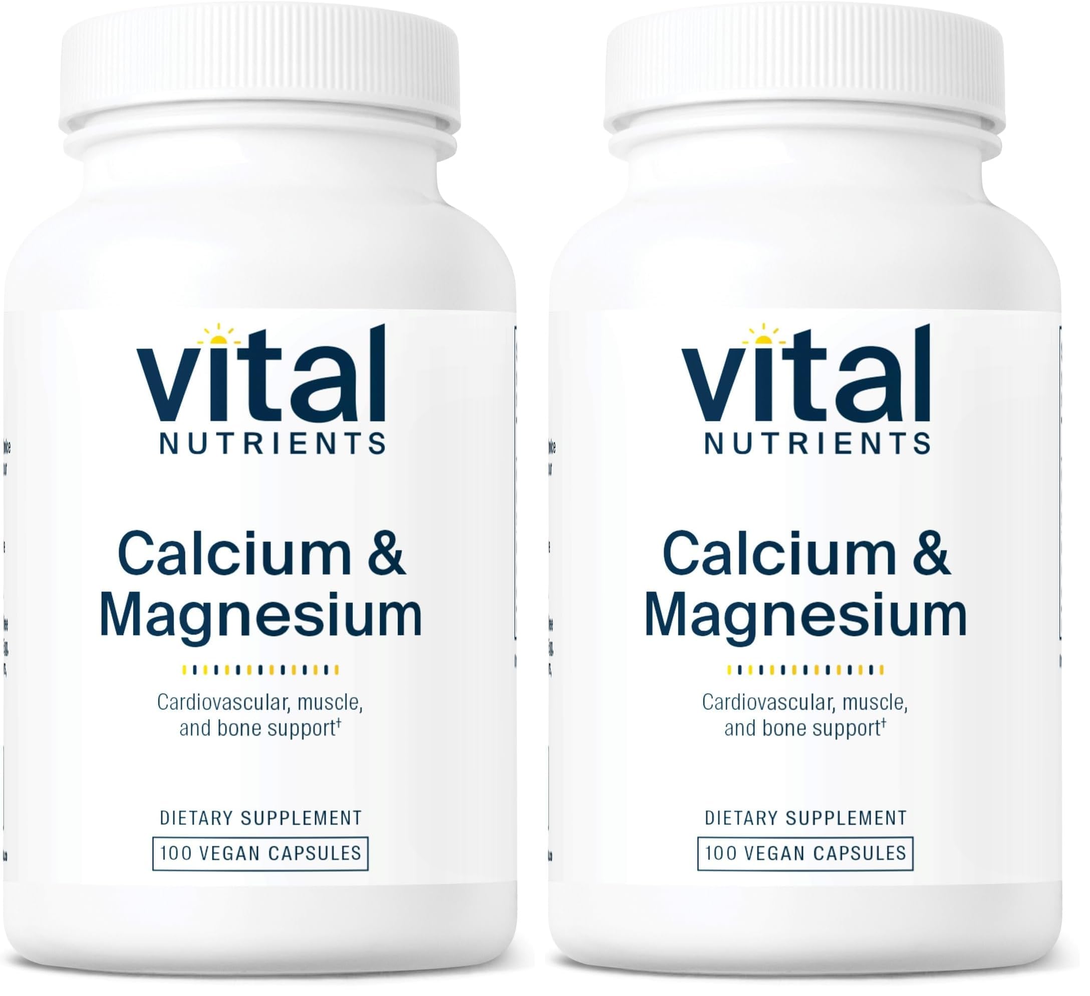 Vital Nutrients Calcium and Magnesium bottle supports daily bone and muscle health