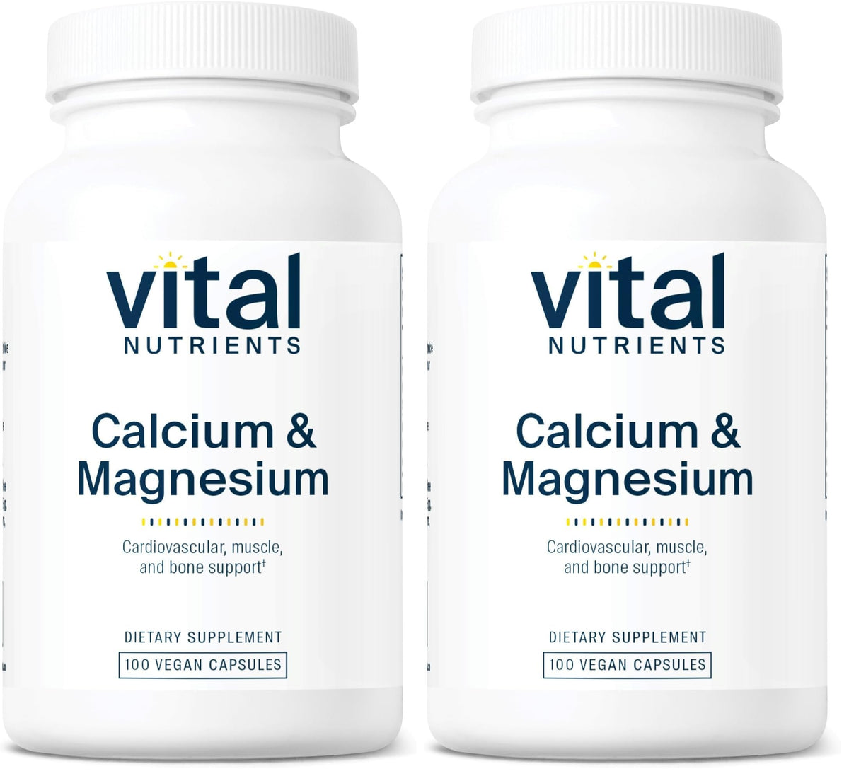 Vital Nutrients Calcium and Magnesium bottle supports daily bone and muscle health