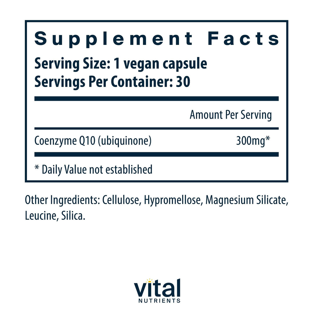 Vital Nutrients CoQ10 300mg bottle with product label