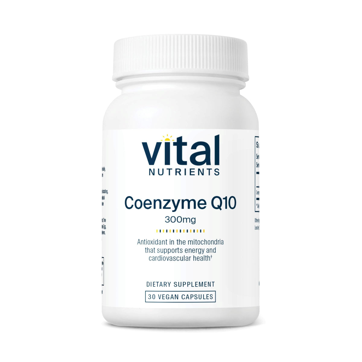 Vital Nutrients CoQ10 300mg vegan supplement bottle label