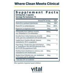 Close-up of Cortisol Balance bottle and label