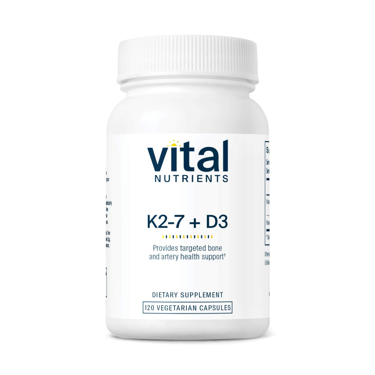 Vital Nutrients Vitamin D3 + K2 2000 IU bottle label