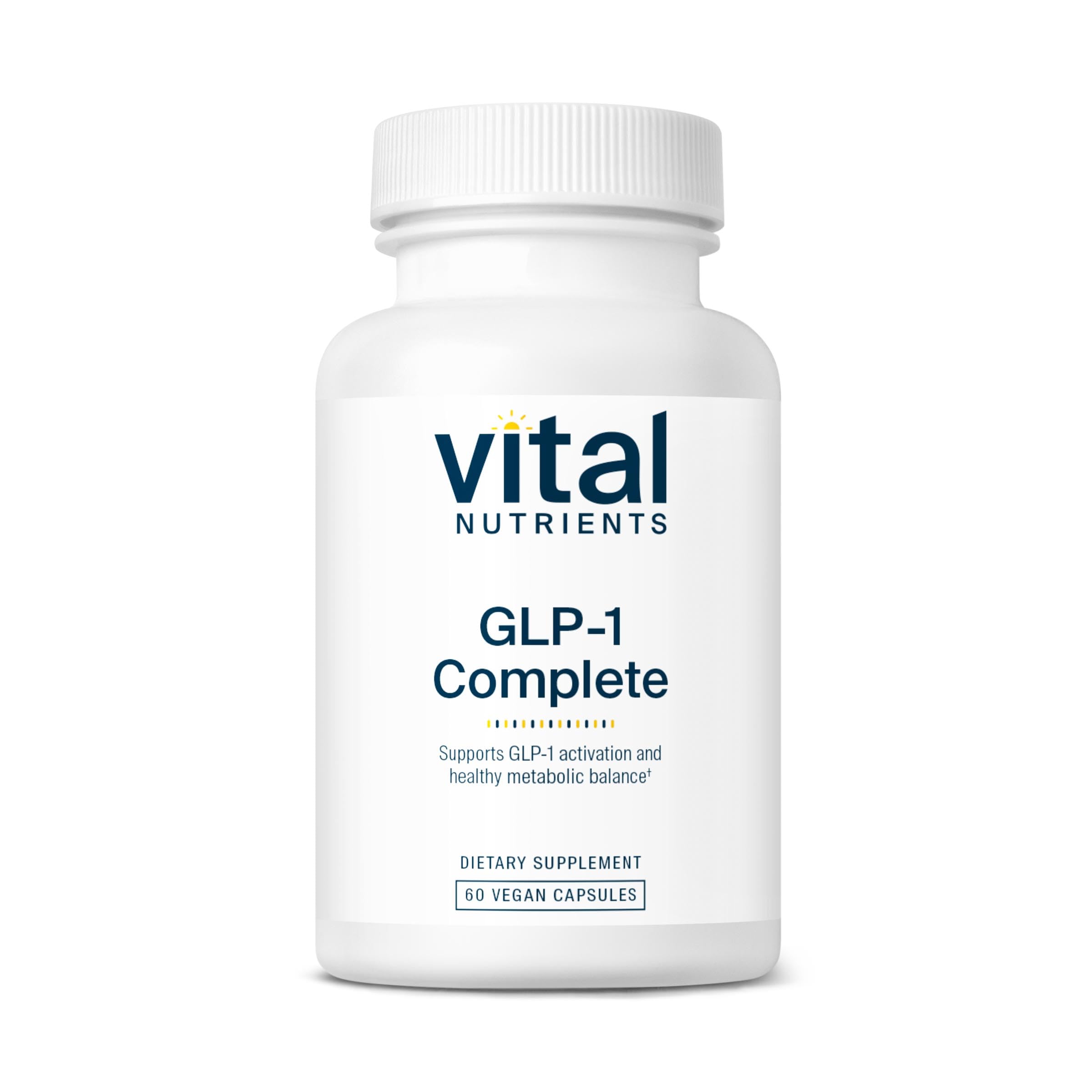 Vital Nutrients GLP-1 Complete bottle front showing clean vegan formula for cravings support
